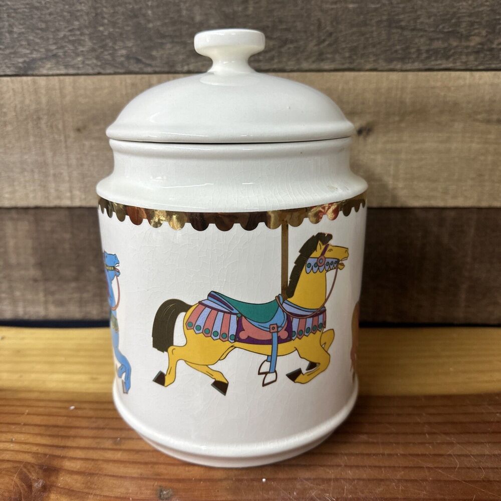 Vintage 1990 Dayton Hudson Carousel Cookie Jar RARE In Box